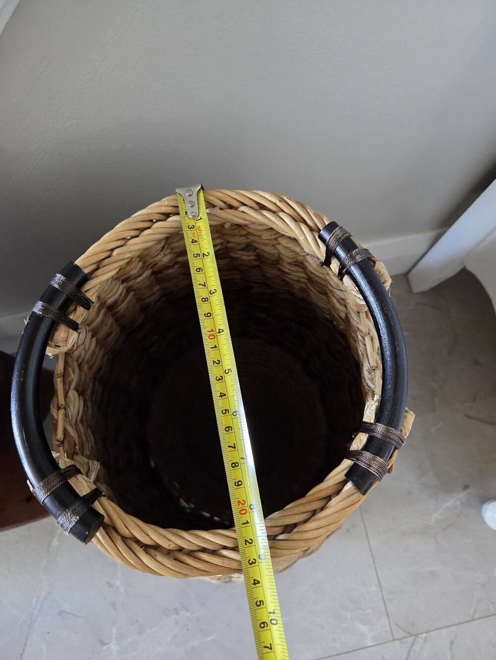 Tall Rattan Round Basket - Picture 10 of 11